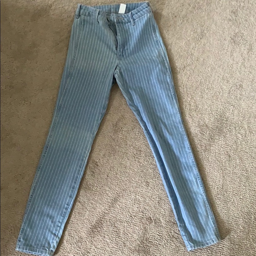 H&M striped skinny jeans